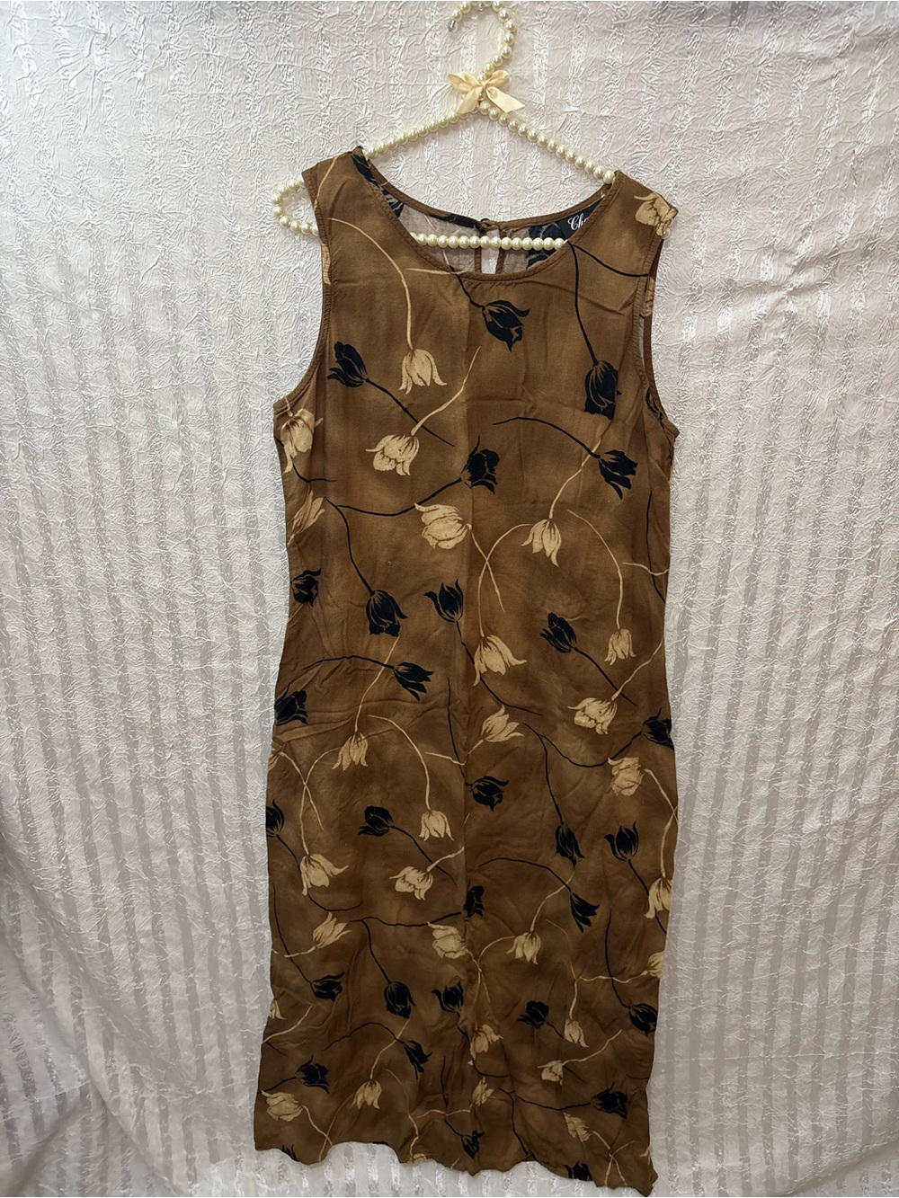 Vintage Y2K Chaya Brown Floral Maxi Dress